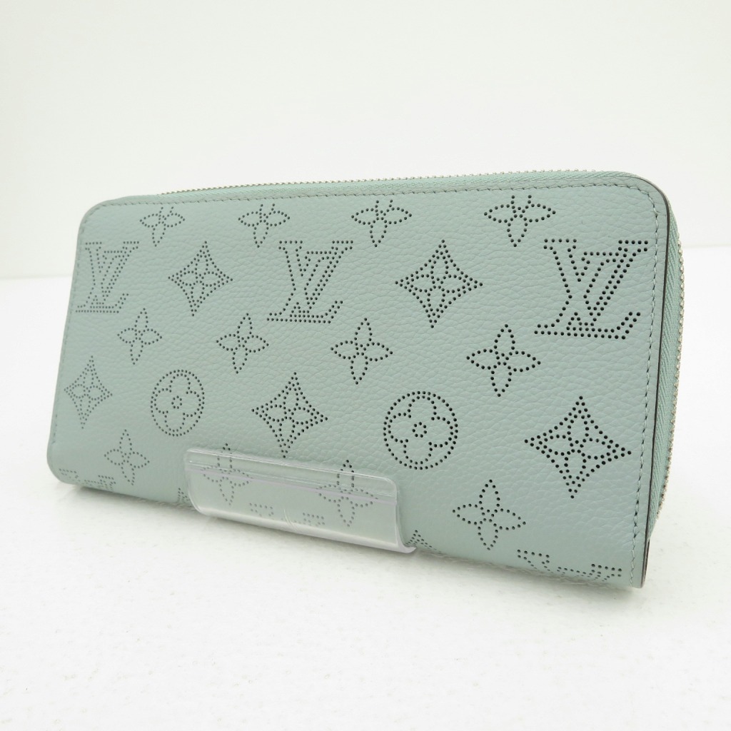 中古 Louis Vuitton Vuitton ルイヴィトン M モノグラムマヒナ 長財布 ジッピーウォレット 中古 Louis ラウンドファスナー 長財布 ブルー系 F125 お宝市番館