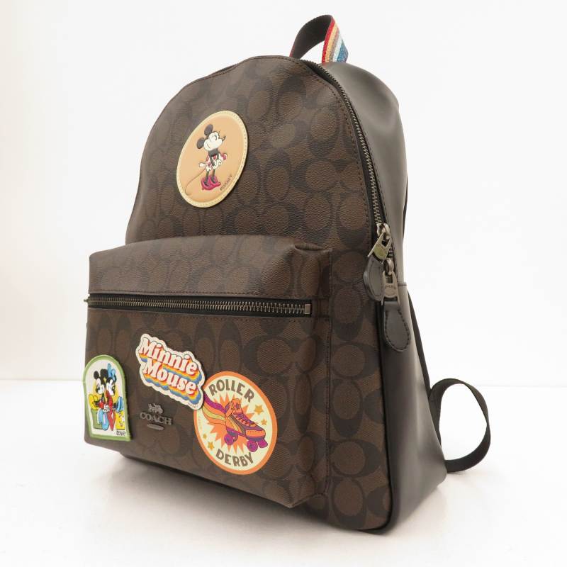 中古 Coach Disney コーチ ディズニー F ミッキーコラボ バックパック リュックサック アウトレット ブラウン F122 Andapt Com