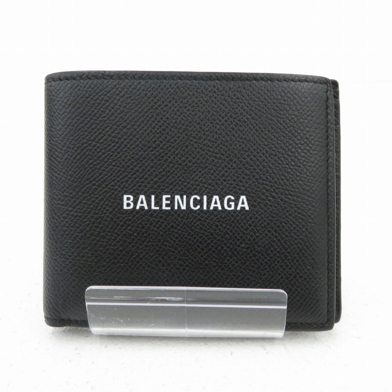 BALENCIAGA｜バレンシアガ 594549 レザー札入れ 二つ折り財布 ブラック