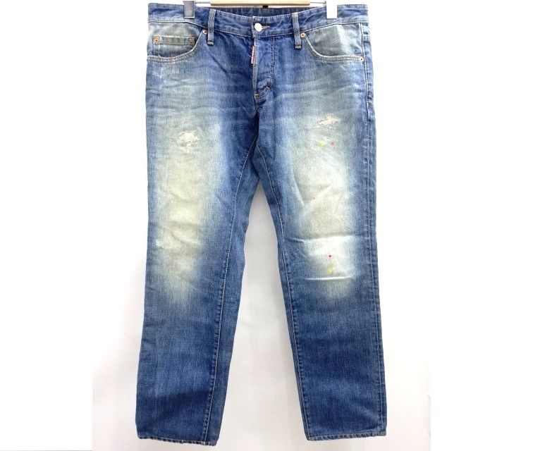 DSQUARED2 ディースクエアード フラップポケット スリムジーンズ デニムパンツ ボタンフライ S71LA0611 サイズ48 ※中古