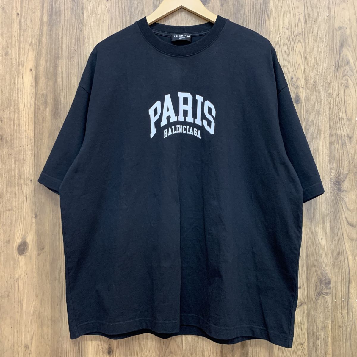 BALENCIAGA バレンシアガ PARIS プリント Tシャツ 612966 TLVL7 黒 サイズXXL ※中古 【津山店】