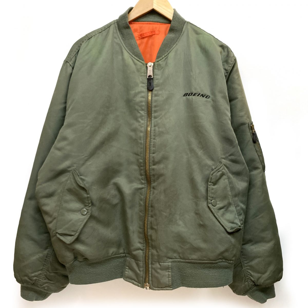 BOEING ボーイング MA-1 ジャケット ブルゾン アウター オリーブ サイズL メンズ ※現状品 【津山店】｜お宝ギターズ