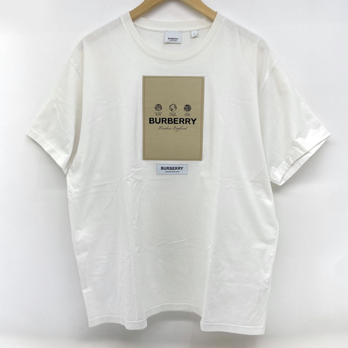 BURBERRY バーバリー ロンドンイングランド ロゴパッチ 半袖 Tシャツ 8057529 Lサイズ ※中古
