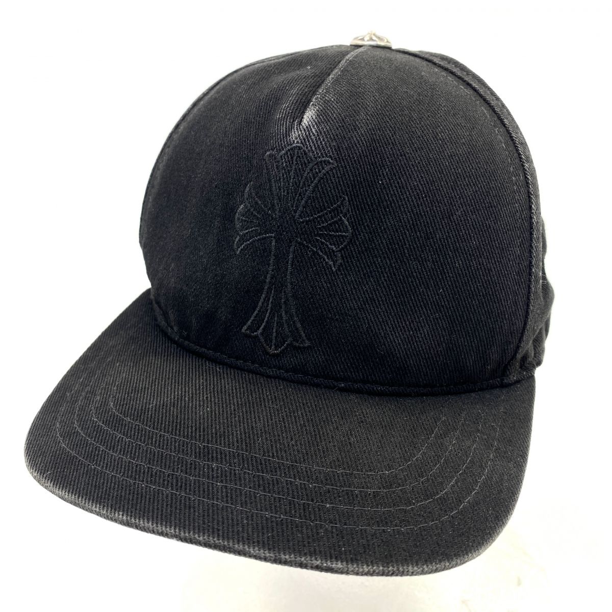 CHROME HEARTS クロムハーツ 差し交わす刺しゅう ジーンズ鳥打ち帽 かぶり笠 一大きさ ※中古