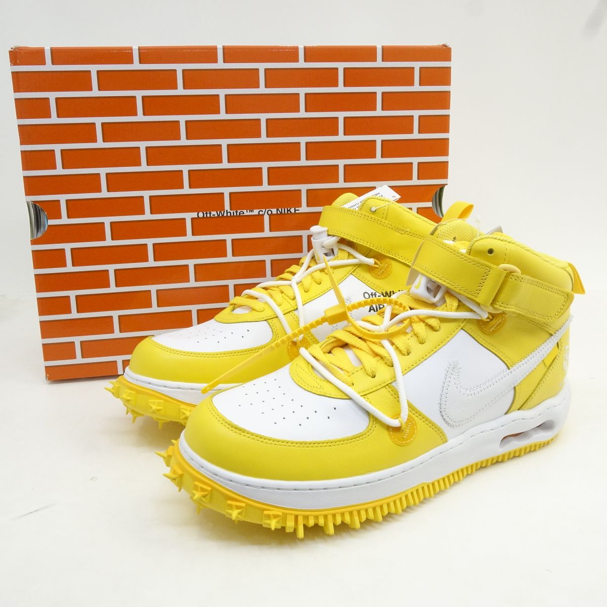 【未当て嵌める】NIKE×Off-White ナイキ 象牙色 AIR FORCE 1 MID SP LTHR 空軍 ミッド DR0500-101 US12 30.0糎 箱有