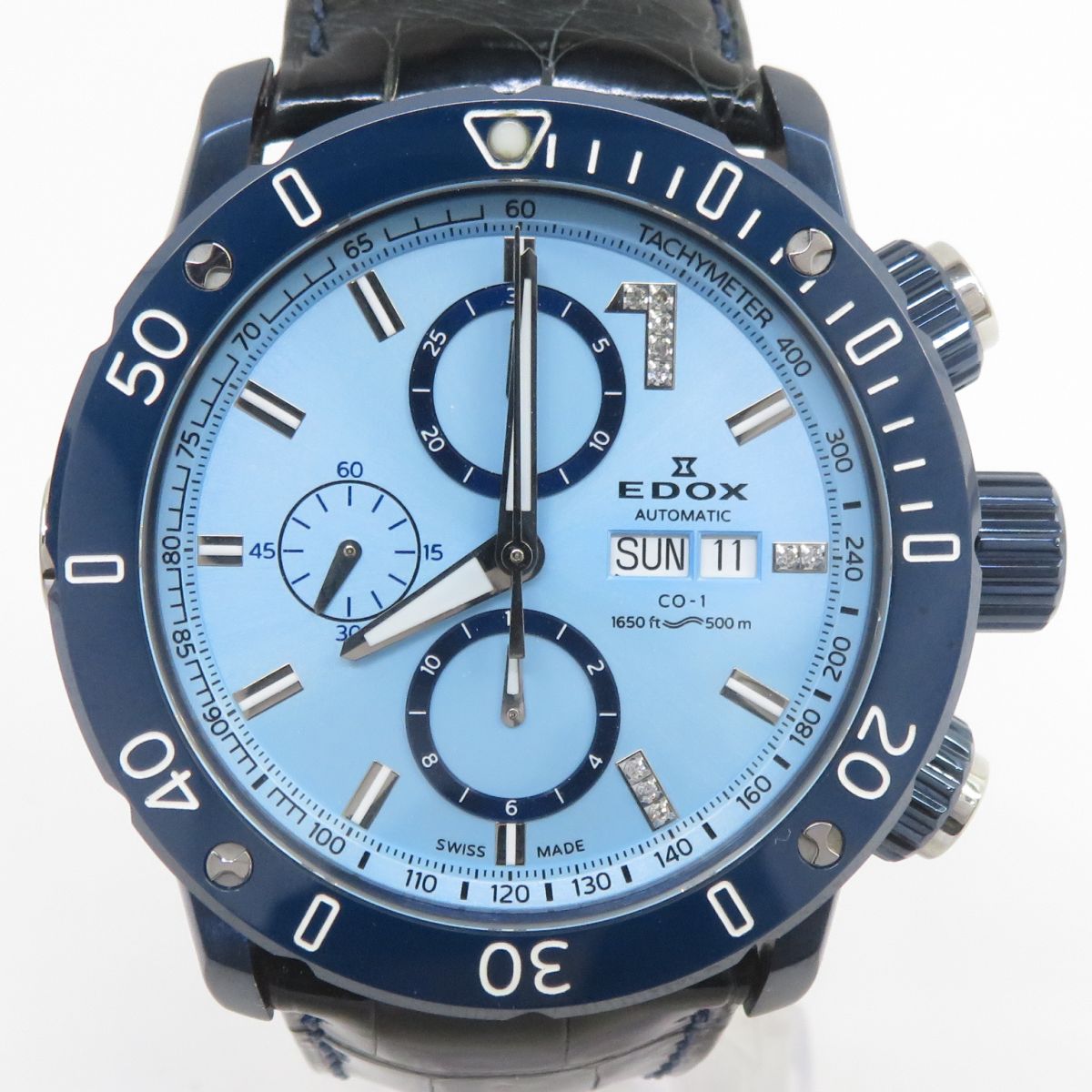 EDOX クロノオフショア1 CHRONOGRAPH AUTOMATIC FIRMAMENT SEA TO SKY LIMITED EDITION 01122-357BU8-BUIN8 自動小銃一巻き ※中古