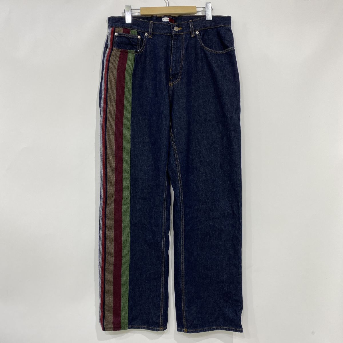 TOMMY HILFIGER トミーヒルフィガー &times; PENDLETON ペンドルトン ストライプデニムパンツ Lサイズ ※中古｜お宝ギターズ