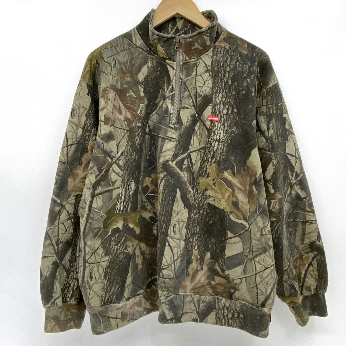 Supreme シュプリーム Small Box Half Zip Pullover Realtree Hardwoods Camo ハーフジップ プルオーバー Lサイズ ※中古