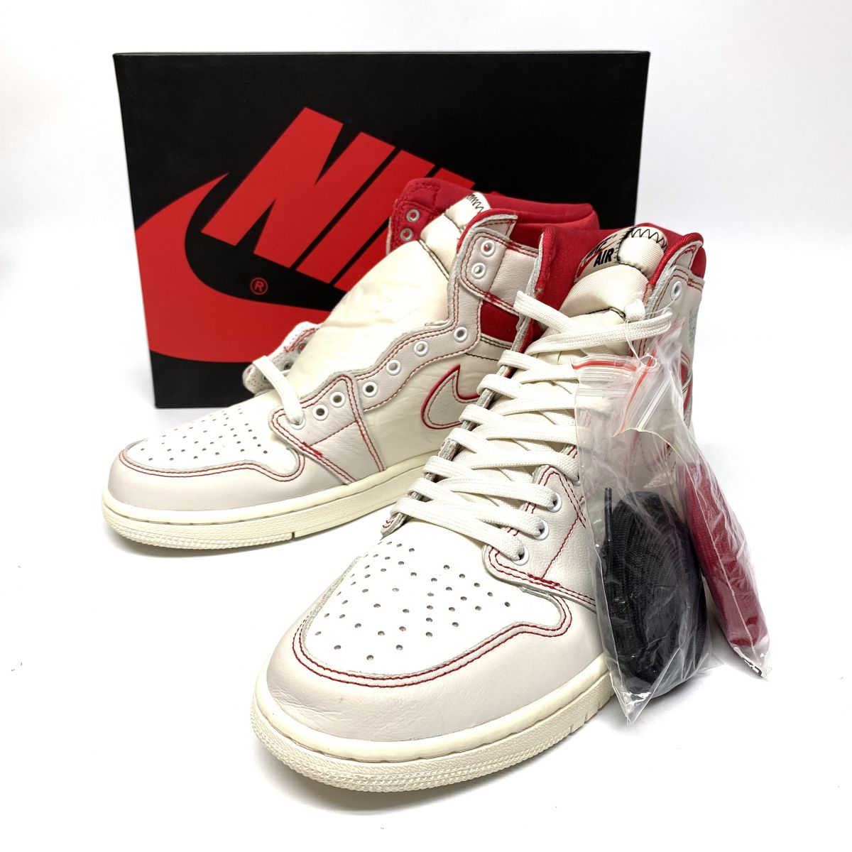 【新古品】 Nike ナイキ Air Jordan 1 Retro High OG Sail University Red 555088-160 27.5ｃｍ スニーカー シューズ メンズ 箱有 【津山店】