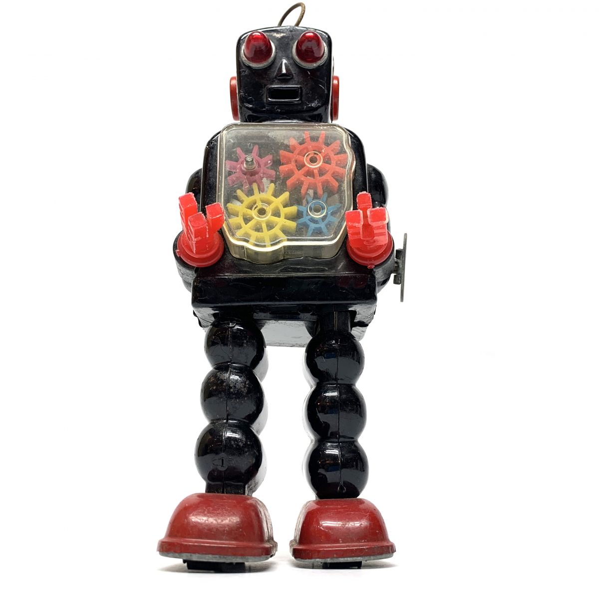 吉屋 WIND-UP MOTOR HIGH-WHEEL ROBOT ギヤ4個 ロボット ブリキ 足裏銀色 ※中古/当時モノ 【津山店】