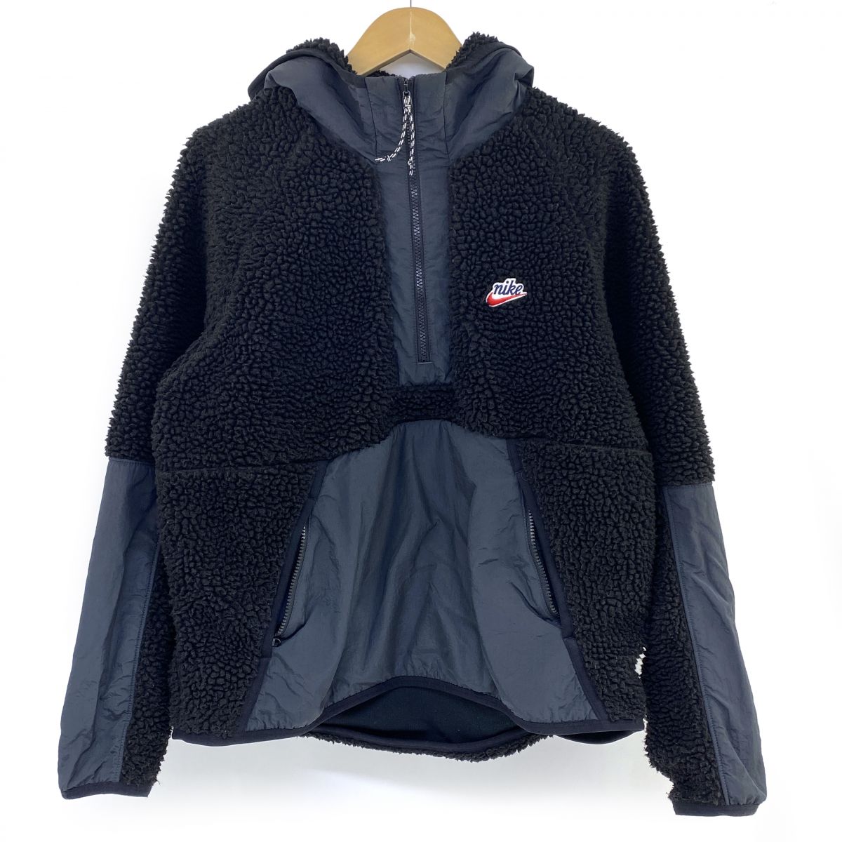 NIKE ナイキ ハーフジップフーディ フリースジャケット BV3767-010 Lサイズ ブラック ※中古