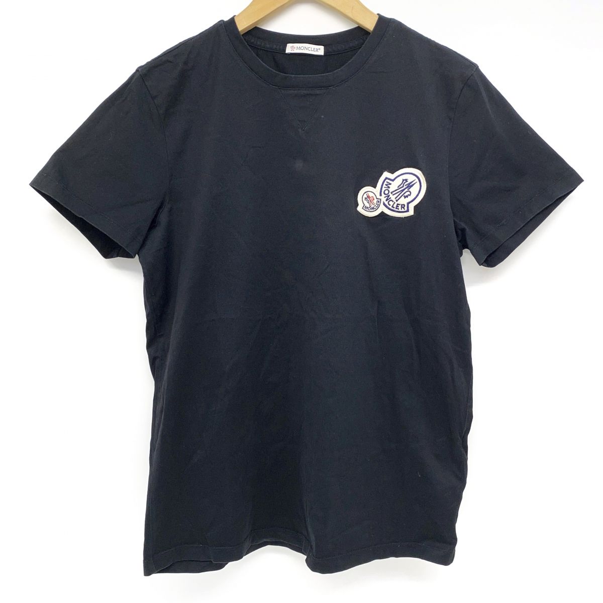 MONCLER モンクレール MAGLIA LOGO PATCH COTTON T-Shirts ロゴワッペン半袖Tシャツ H20918C0026 8390Y XSサイズ ※中古