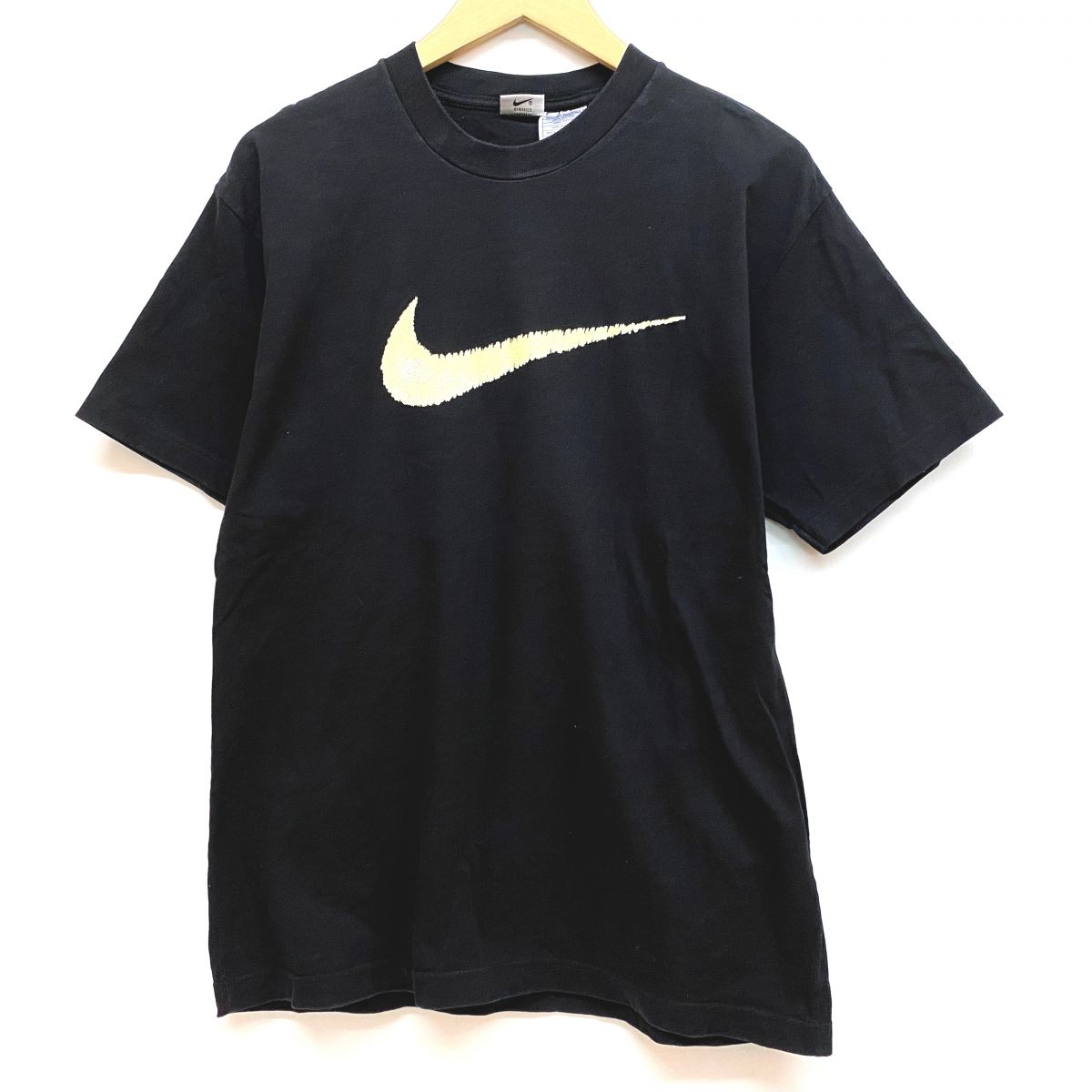NIKE ナイキ スウォッシュ ロゴ Tシャツ 半袖 90s ブラック サイズM メンズ 【津山店】