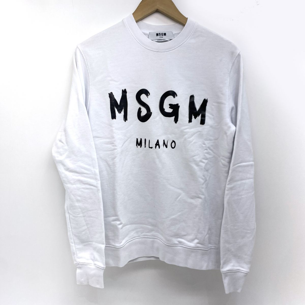 MSGM エムエスジーエム フロントロゴプリント クルーネック スウェット 2000MM513 XSサイズ ※中古