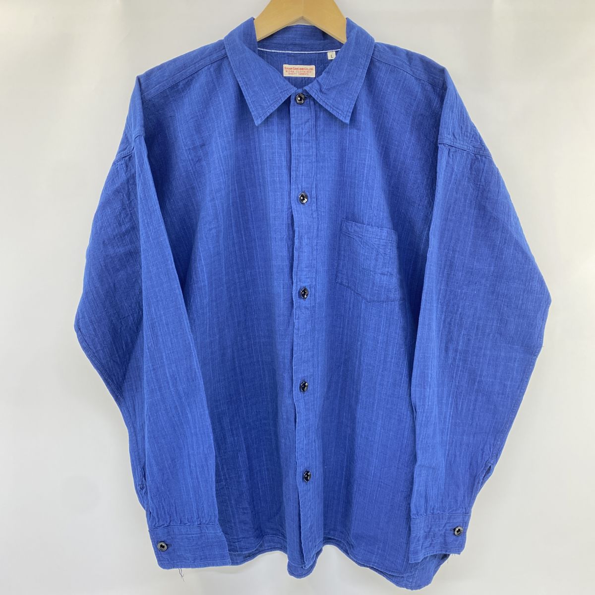 SUGAR CANE シュガーケーン 砂糖黍製 4.50Z INDIGO WORK SHIRT インディゴ 細工物プルオーバー L大きさ ※中古