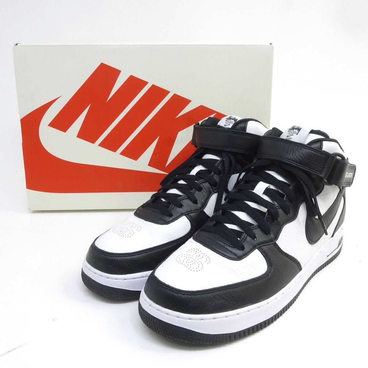 Stussy×NIKE AIR FORCE 1 07 MID SP ステューシー ナイキ 大気圏 フォース DJ7840-002 US11 29糎 箱有 ※中古