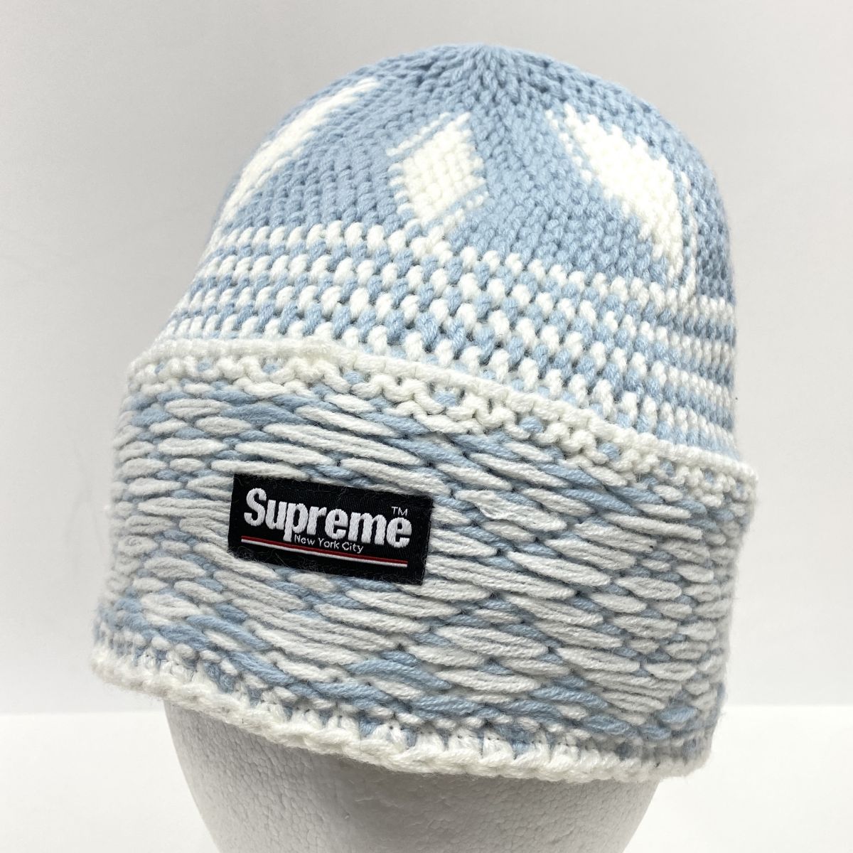 Supreme Diamond Beanie シュプリーム 金剛石 ビーニー 編み物帽 無償性大きさ ※中古