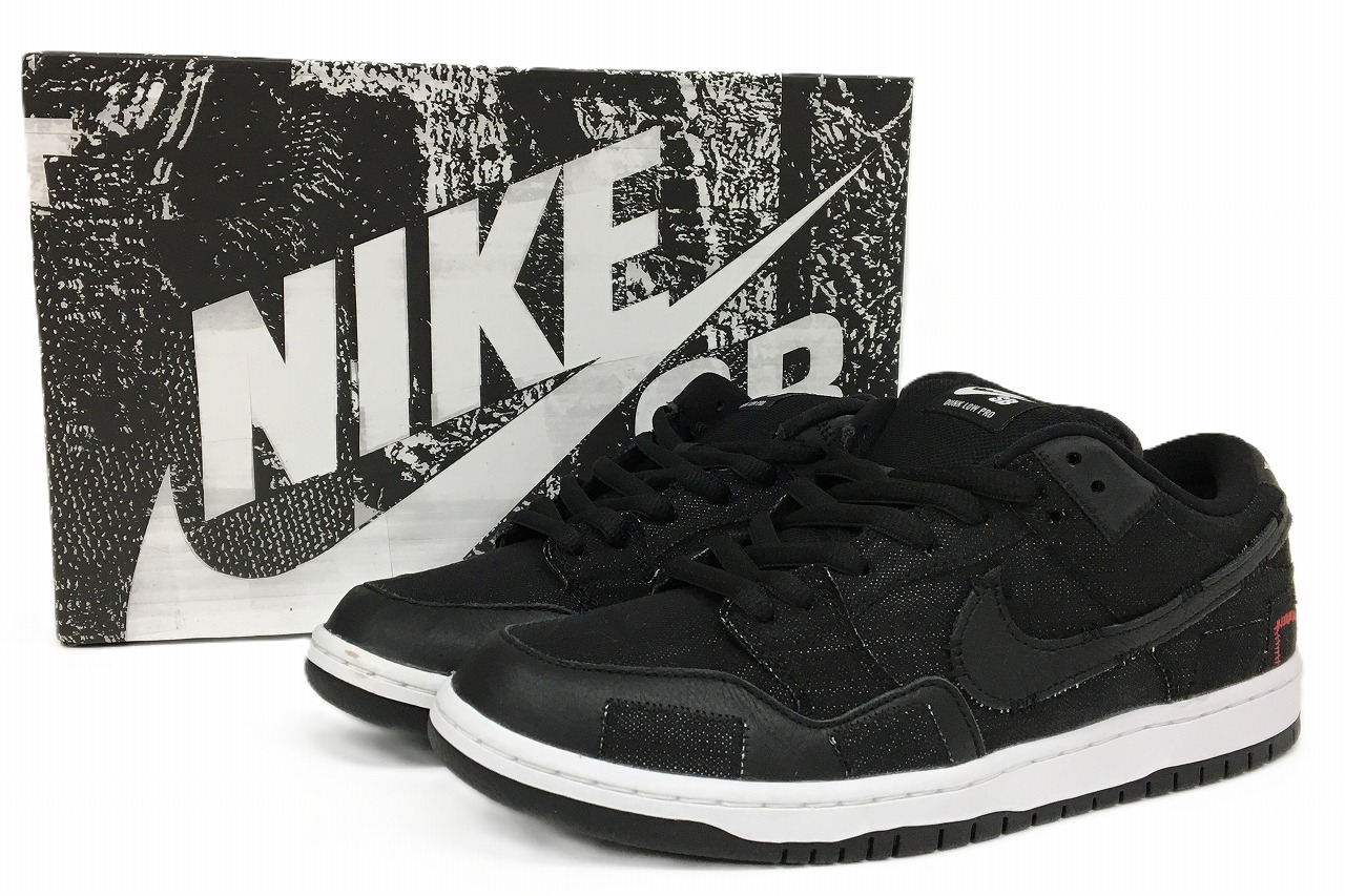 【中古】NIKE × WASTED YOUTH SB DUNK LOW PRO QS 4 \"BLACK DENIM\"" DD8386-001 ナイキ × ウェイステッドユース SB ダンク 置き目 労働者階級 \""黒いことジーンズ\"" スニーカー 28.5糎【長崎時津店】"
