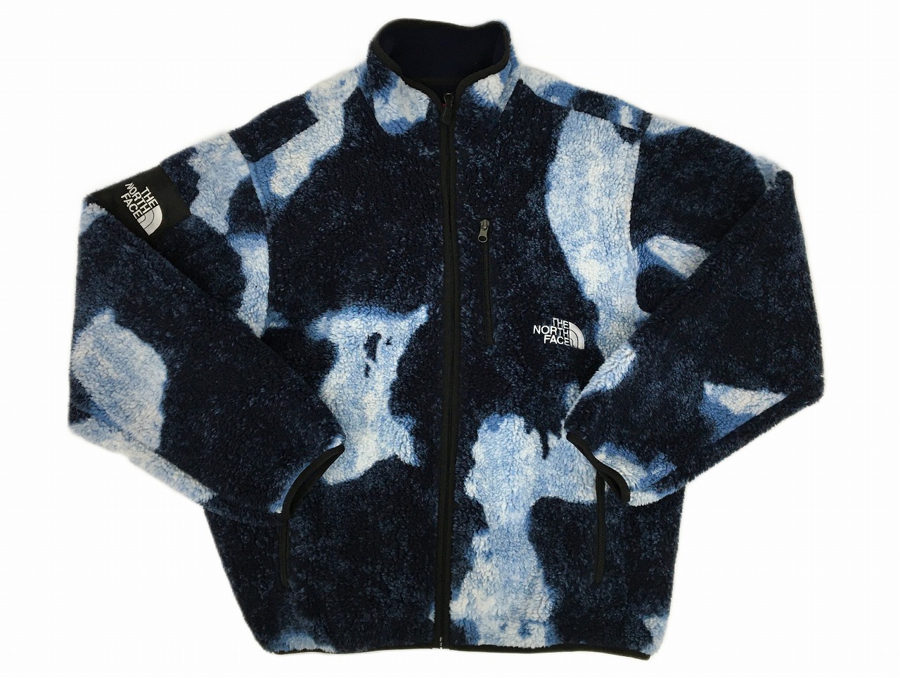 【中古】Supreme × THE NORTH FACE NA52100I Bleached Denim Print Fleece Jacket シュプリーム × ザ・ノースフェイス ブリーチド デニム プリント フリース ジャケット ブルー Mサイズ【長崎時津店】
