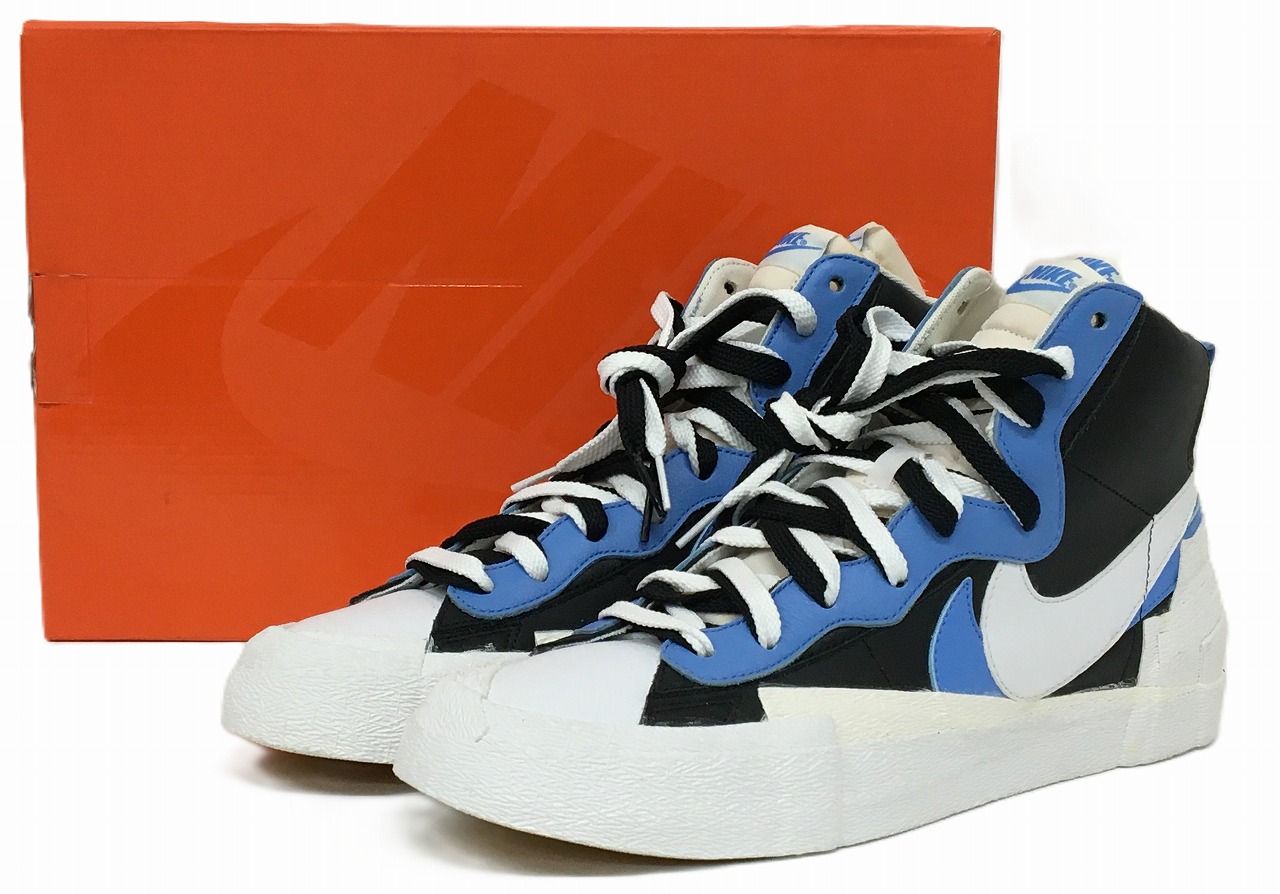 【新品未使用】NIKE×sacai BLAZER MIDミッドカットスニーカー New Nike Sacai Blazer Mid black / grey / white men's 7.5 BV0072