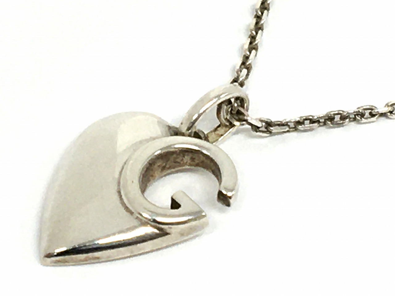 【中古】 GUCCI(グッチ) Gロゴ ハートネックレス 233963 925 SILVER シルバー レディース【長崎時津店】