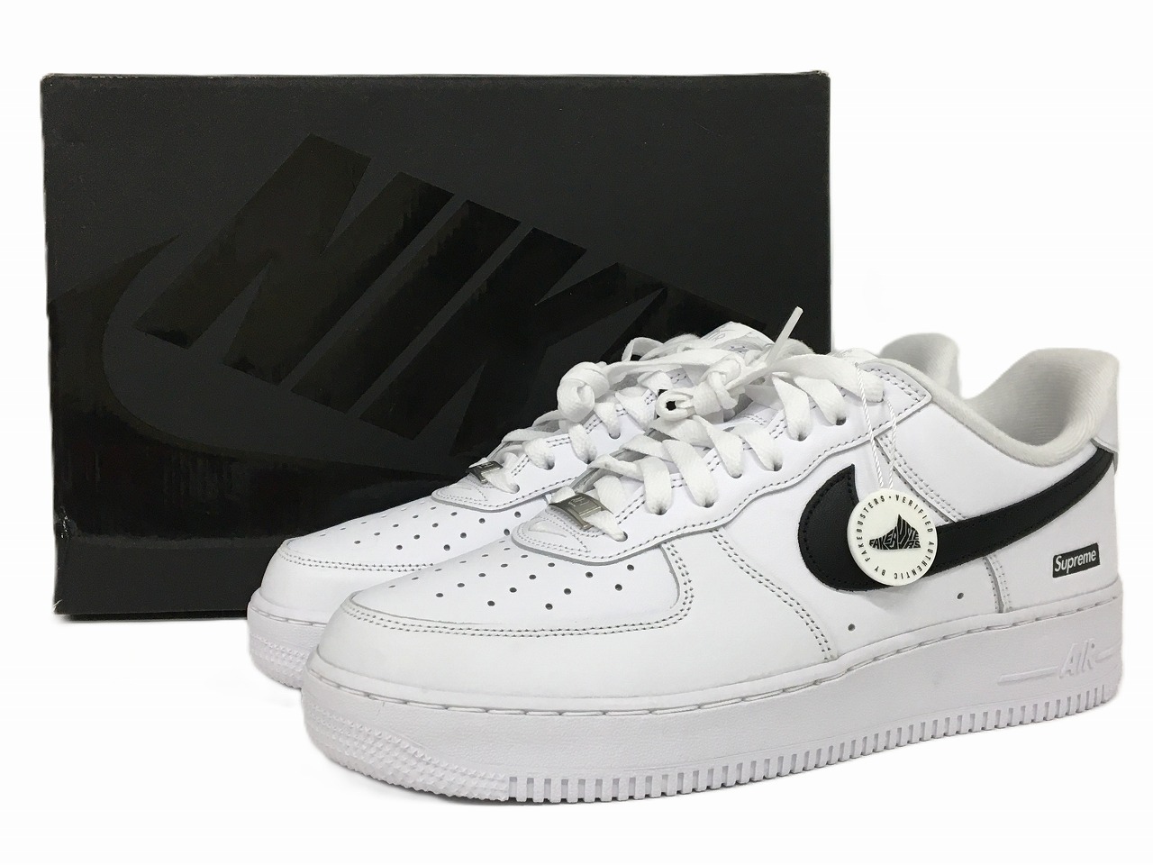 【未使用】NIKE &times; Supreme AIR FORCE 1 LOW SP "WHITE/BLACK" CU9225-102 ナイキ &times; シュプリーム エアフォース1 ロー SP "ホワイト/ブラック" スニーカー 27.5cm【長崎時津店】｜FIVE MALL