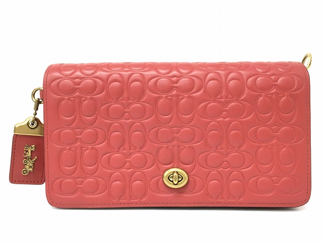 【中古】 COACH(コーチ) ディンキー クロスボディー シグネチャー レザー フローラルプリント ショルダーバッグ 30426【長崎時津店】