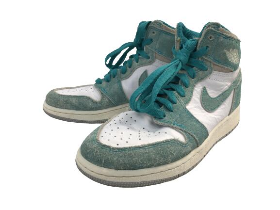 【中古】NIKE AIR JORDAN 1 RETRO HIGH OG GS TURBO GREEN 575441-311 23糎 \"ナイキ エア湖 ジョーダン 1 レトロ ご機嫌 スニーカー\""【広田店】"