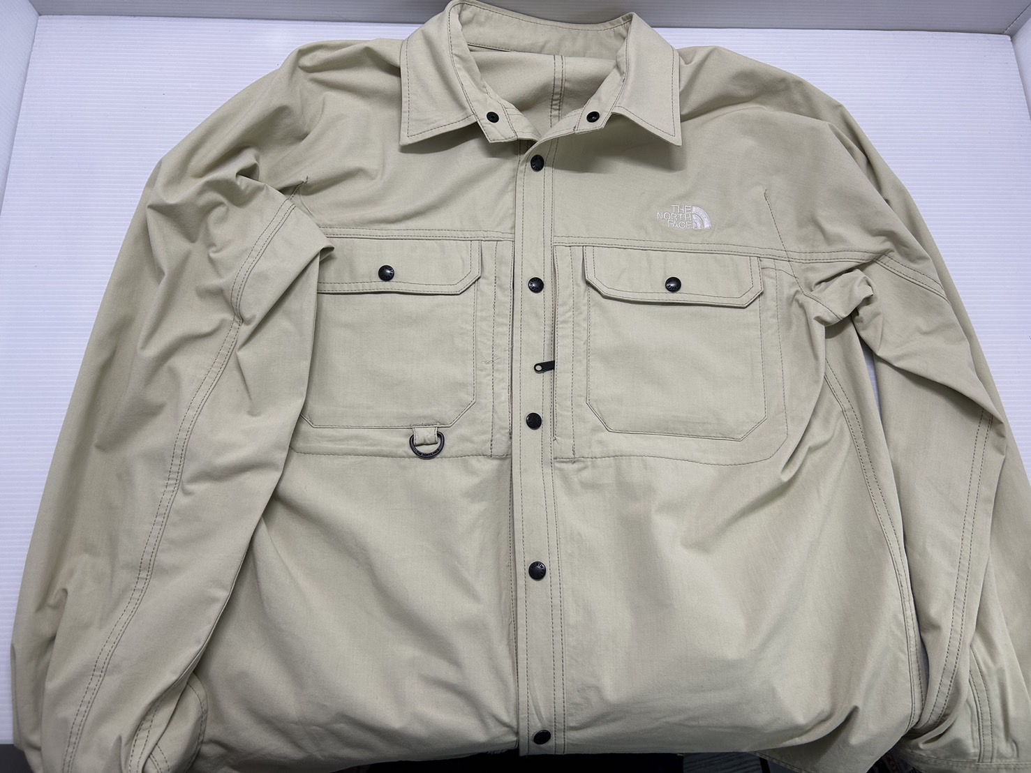 【中古】THE NORTH FACE Firefly Canopy Shirt ザ・ノース 人間の顔 ファイヤーフライキャノピーシャツ NR12231 グラベル M大きさ【広田店】