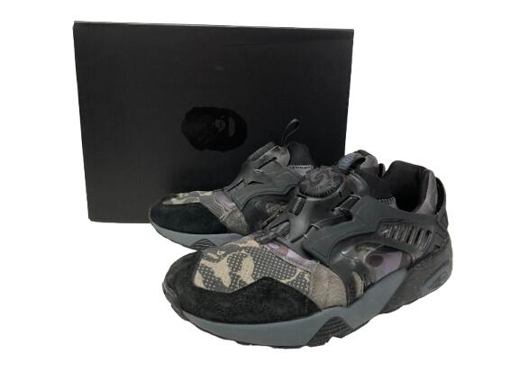 【中古】 Puma Disc Blaze × BAPE \"CAMA BLACK\"" 358846-02 25.5糎 \"" ピューマ ディスクブレイズ エイプ  \""間鴨黒いこと\"" スニーカー 【広田店】"