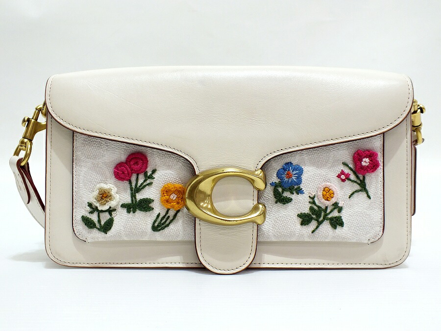 【中古】COACH 書き判 ショルダバッグ A2081-627 花柄 芥子  コーチ職 レディース御徒面子【鹿屋店】
