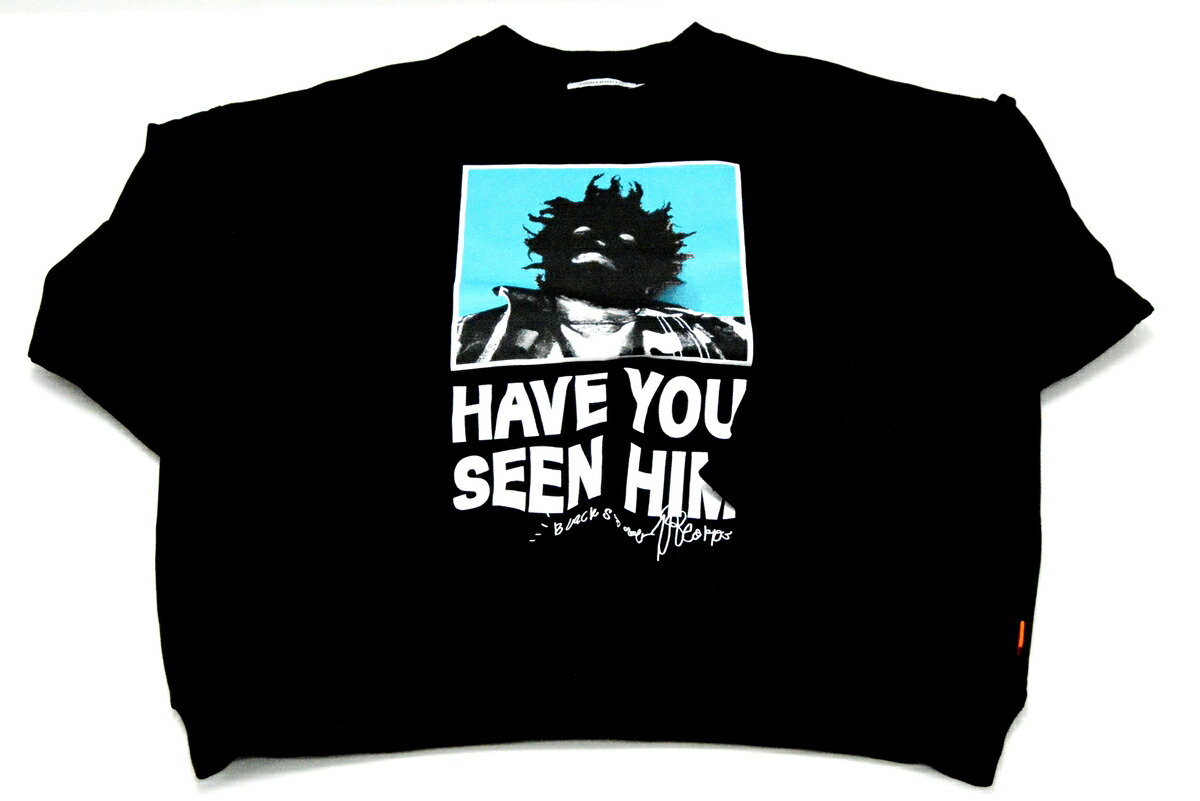 【未使用】TIGHTBOOTH HAVE YOU SEEN HIM CREW SWEAT BLACK FW24-TBKB09 \