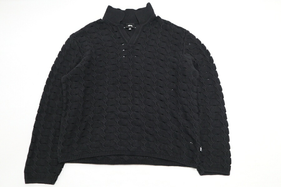 【中古】STUSSY 24SS OPEN KNIT COLLARED SWEATER 117235 \