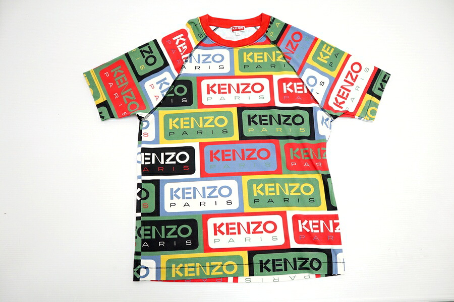【中古】KENZO LABELS Fitted T-Shirt FD55TS4604SN Sサイズ "ケンゾー ラベルズ フィテッド Tシャツ" ロゴ 総柄プリントシャツ 【日南店】｜FIVE MALL
