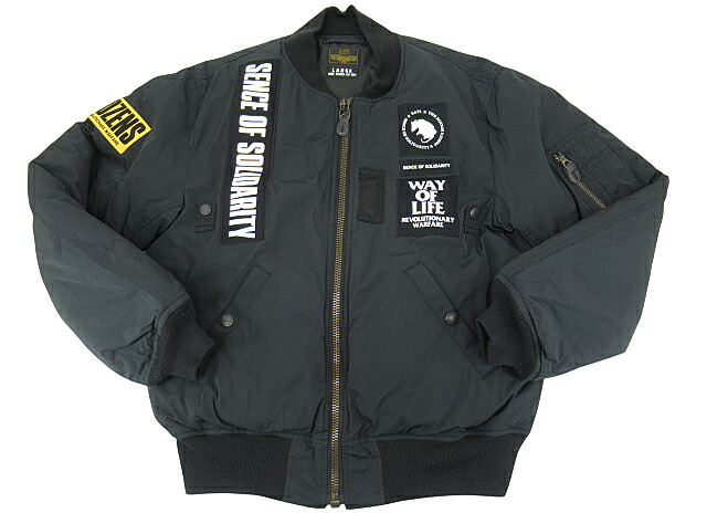 【中古】RATS “ラッツ” 19AW MA-1 PATCH ミリタリー フライトジャケット ボンバー 19'RJ-1105 サイズL ブラック【鹿児島店】