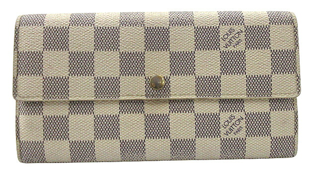 【中古】LOUIS VUITTON “ルイヴィトン” ダミエ・アズール ポルトフォイユ・サラ ロングウォレット 長財布 N61735 クリーム系【鹿児島店】