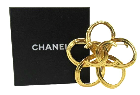 【中古】CHANEL“シャネル”フラワーモチーフ ゴールドブローチ 96P 1996年 春夏コレクション アクセサリー ヴィンテージ オールド GP ゴールド【鹿児島店】