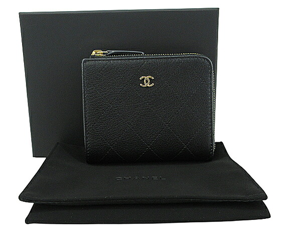 送料無料】【中古】CHANEL “シャネル” ココマーク キルティング L字