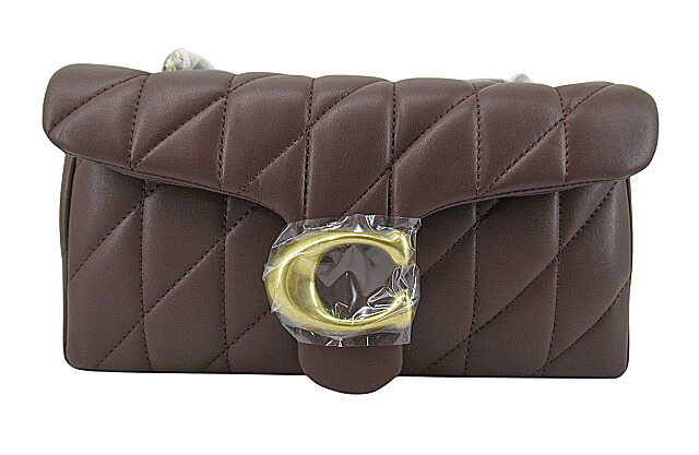 【未使用】COACH “コーチ” タビー ショルダー バッグ 26・キルティング 2WAY チェーンショルダーバッグ クロスボディ 斜め掛け 肩掛け CP150 ブラス×メイプル【鹿児島店】 33,605円