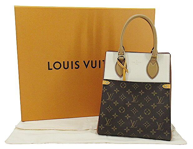 【中古】LOUIS VUITTON “ルイヴィトン” モノグラム フォールドトートMM 2WAYショルダー ハンドバッグ クロスボディ 斜め掛け 肩掛け M45376 キャメル/サンビーム/クレーム【鹿児島店】