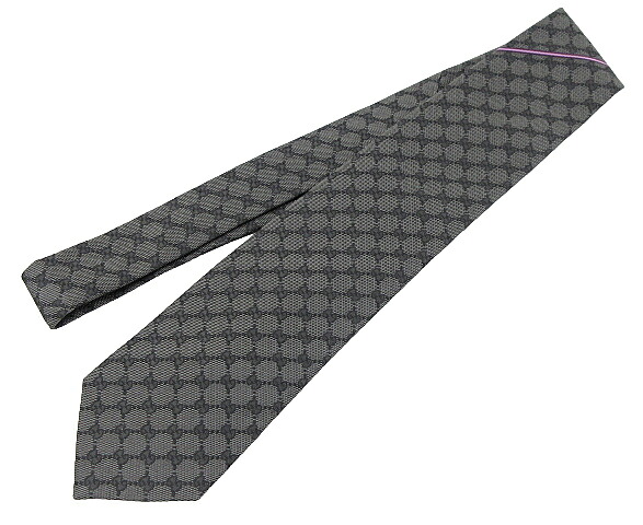 【中古】GUCCI “グッチ” AREND GG柄 シルク ネクタイ 456522 グレー【鹿児島店】