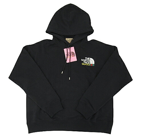 【中古】GUCCI×THE NORTH FACE “グッチ×ザ・ノースフェイス” 21AW フーデッド トレーナー ティーシャツパーカー フーディ 671453 XJDW1 1082 大きさXS 黒いこと【鹿児島店】