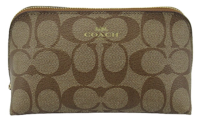 美品✨️コーチ　アクセサリーポーチ　キャンバス　ブラック シグネチャー　6348 コーチ COACH アクセサリーポーチ ハンドバッグ ワンハンドル