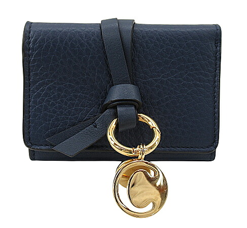 【中古】Chloe “クロエ” 文字 ミニトリフォールドウォレット ショートウォレット パウダーコンパクト 三つ折り札入れ 米国海軍系【鹿児島店】