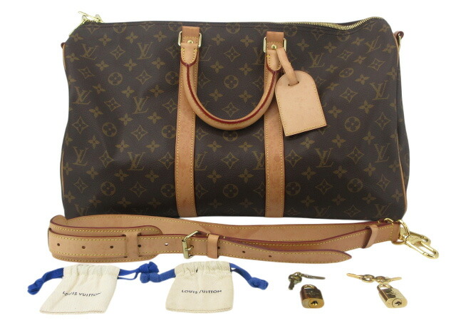 【中古】LOUIS VUITTON “ルイヴィトン” モノグラム キーポル・バンドリエール45 ボストンバッグ M41418 ブラウン系【鹿児島店】