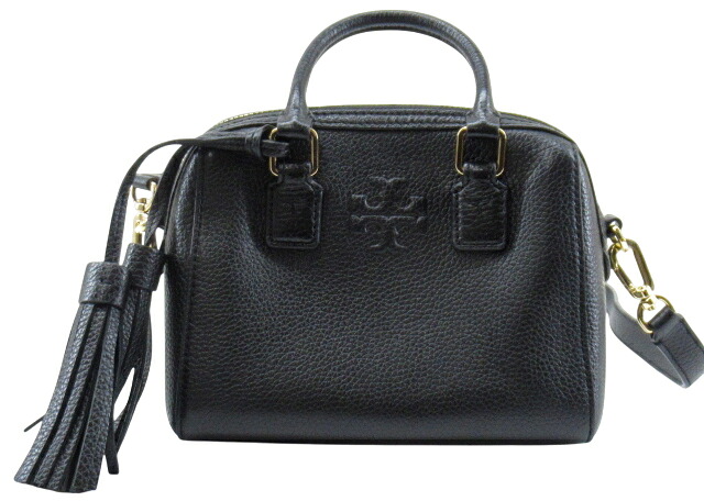 【中古】TORY BURCH “トリーバーチ” THEA MINI WEB SATCHEL テア ミニ ウェブ サッチェル 2WAYショルダー ハンドバッグ クロスボディ 斜め掛け 肩掛け 87899 ブラック【鹿児島店】