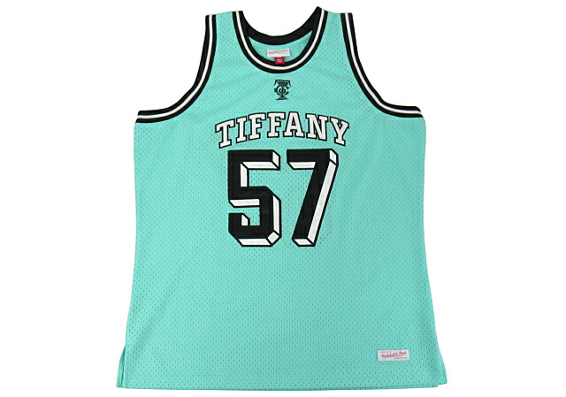 【中古】TIFFANY\u0026Co.×Mitchell\u0026Ness×NBA “ティファニー×ミッチェルアンドネス×エヌビーエー” 23SS Basketball Jersey 篭球 ティーシャツ 力くらべプルオーバー メッシュ 貯蔵タンクとっ始め 大きさXL ティファニー青碧×黒いこと【鹿児島店】