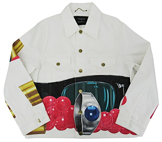 【中古】COACH×TOM WESSELMANN “コーチ職×トムウィッセルマン” 22SS ジーンズ上衣 トラッカージャケット CA691 大きさXS 白いこと×マルチ【鹿児島店】