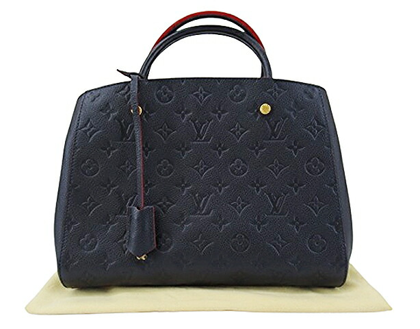 LOUIS VUITTON ルイヴィトン 2WAY 肩掛け 斜め掛け モノグラムアンプラント モンテーニュMM ショルダーバッグ ハンドバッグ ネイビー 紺 M42746    マリーヌルージュ ゴールド金具 レディース【中古品】 200029165019.jpg