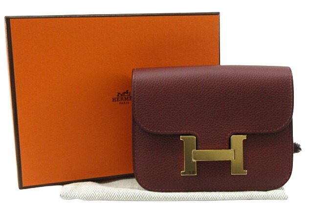 【新品】HERMES “エルメス” コンスタンス か細い コンパクトウォレット 金入れ ゴールド金具 W目じるし 2024年 H082214CC 頬べに【鹿児島店】